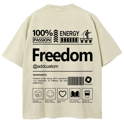 Freedom Addcustom Washed T-Shirt