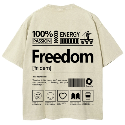 Freedom Unisex Fit Washed T-Shirt
