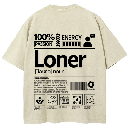 Loner Unisex Fit Washed T-Shirt