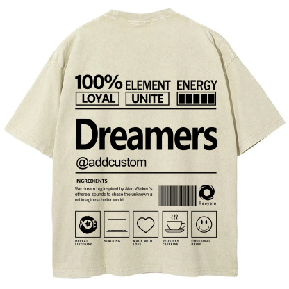 Dreamers Addcustom Unisex Fit Washed T-Shirt