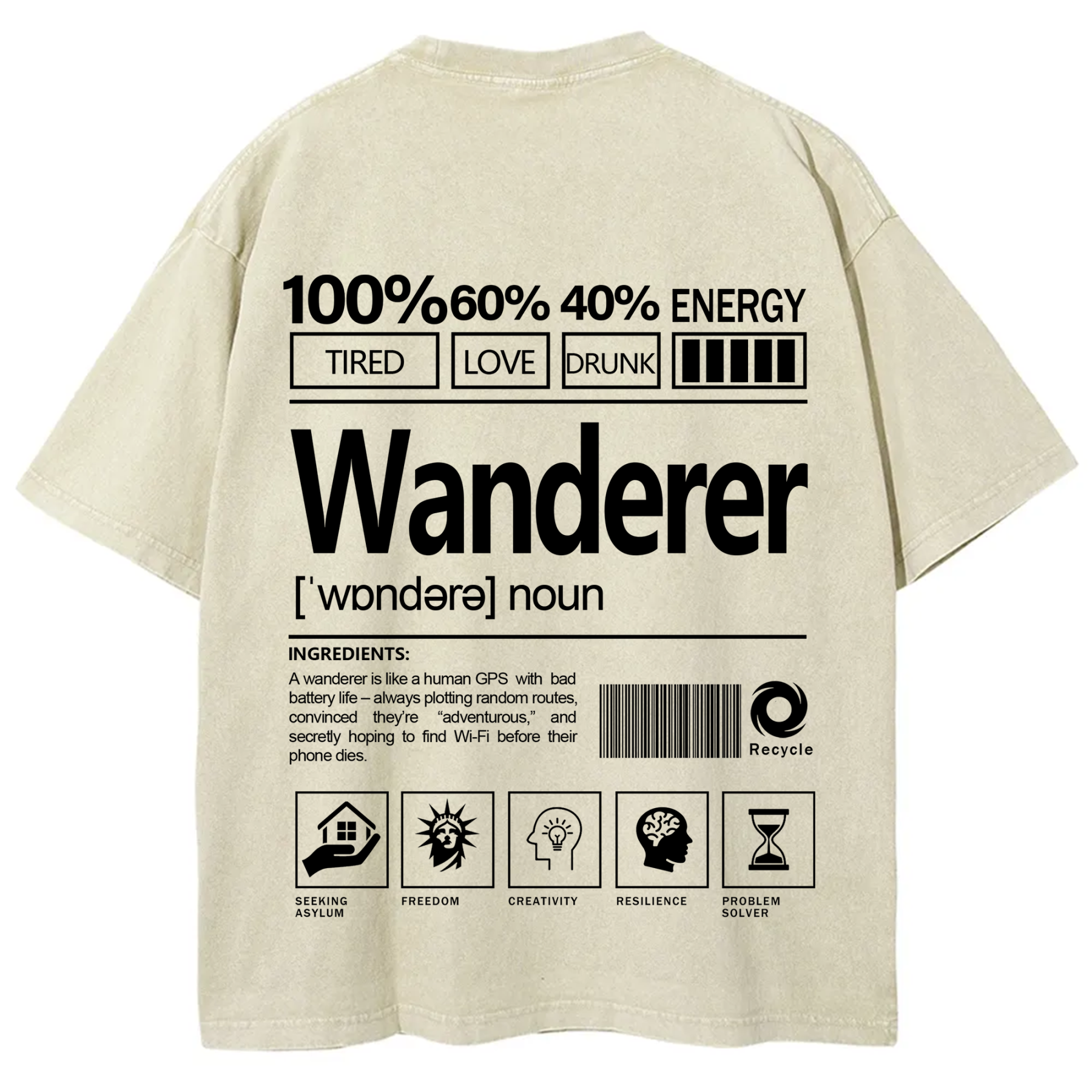 Wanderer  Unisex Fit Washed T-Shirt