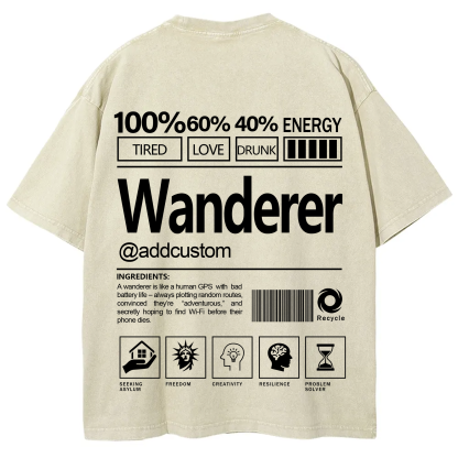 Wanderer Addcustom Unisex Fit Washed T-Shirt