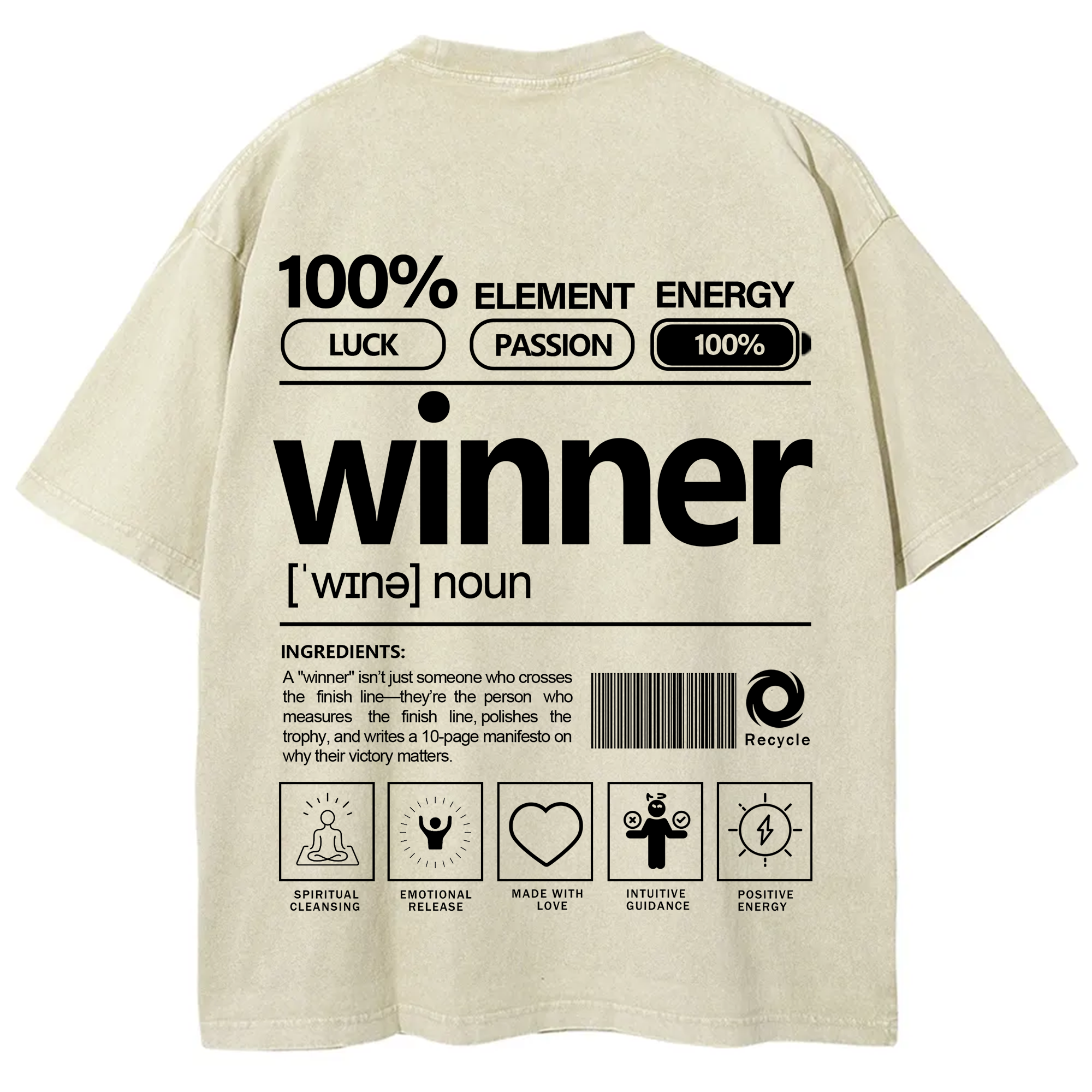 Winner Unisex Fit Washed T-Shirt