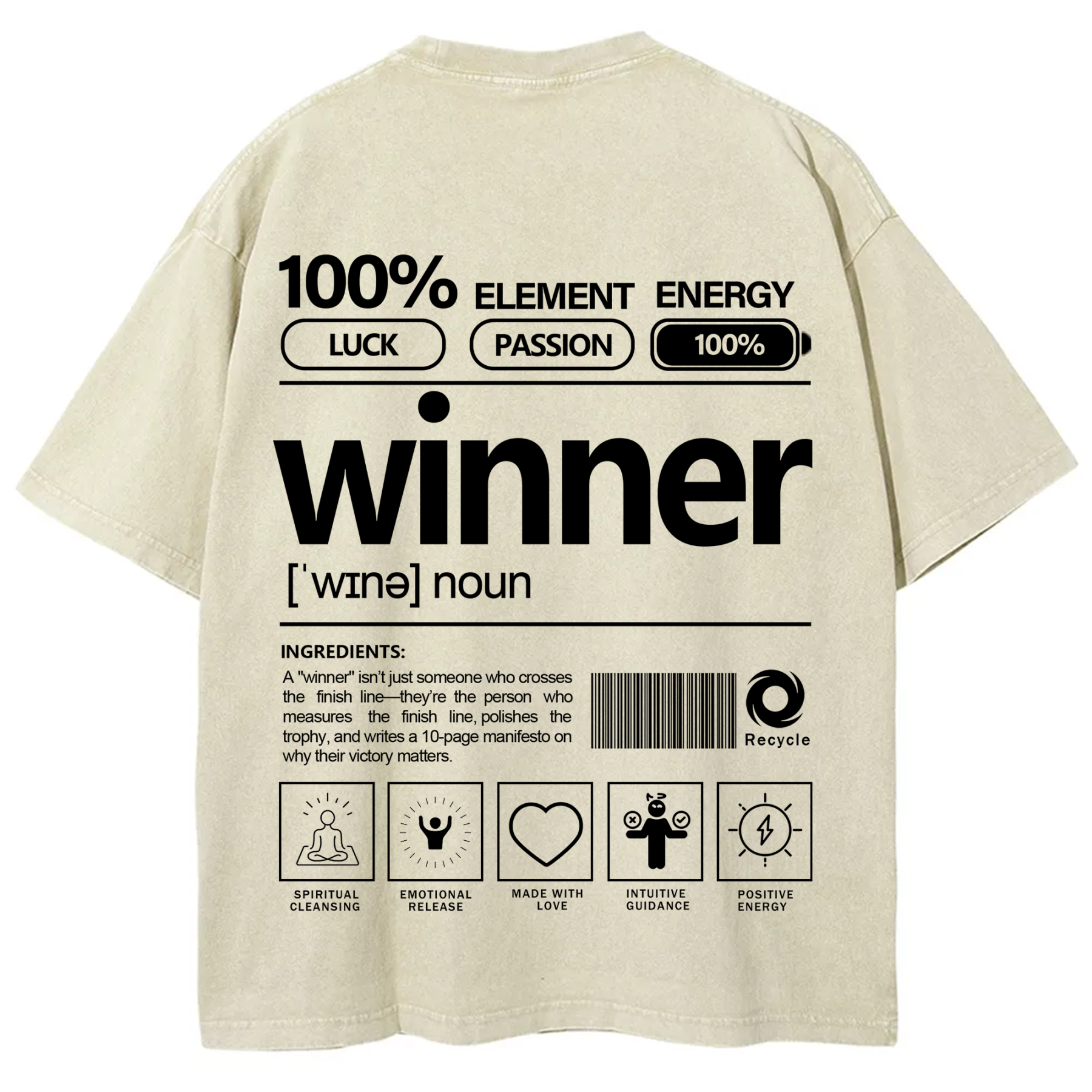 Winner Unisex Fit Washed T-Shirt