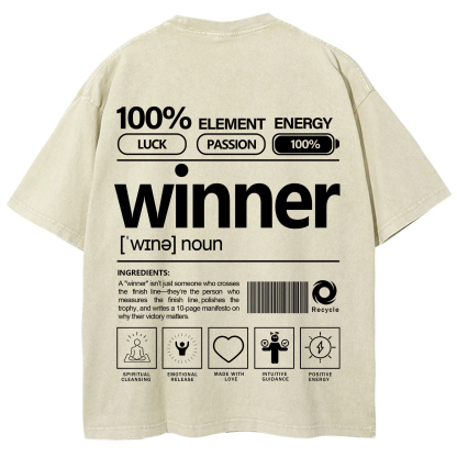 Winner Unisex Fit Washed T-Shirt