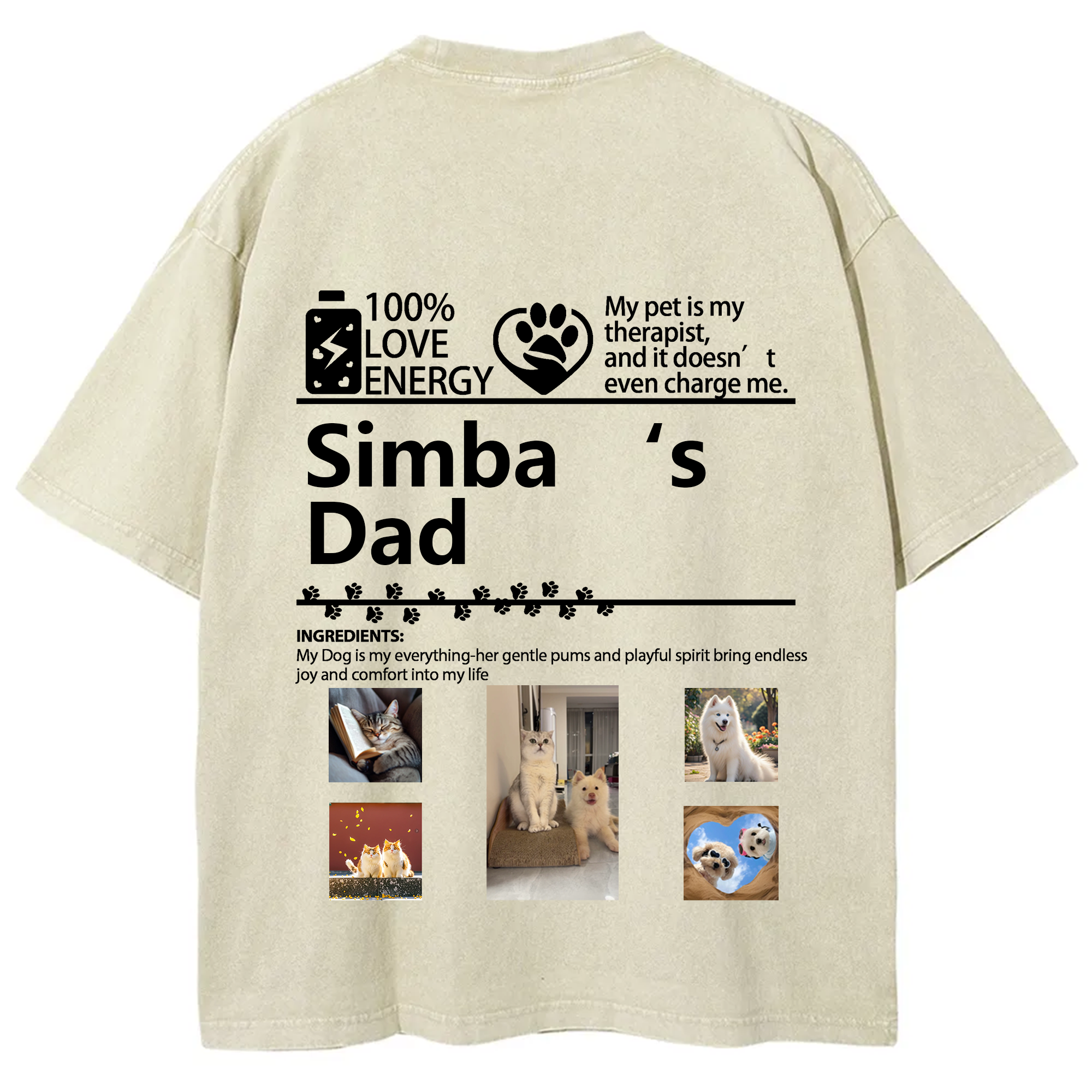 Pets Photos Creative Customized Unisex T-shirt
