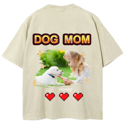 Dog Mom Pixel Photo - Personalized Custom Unisex T-shirt