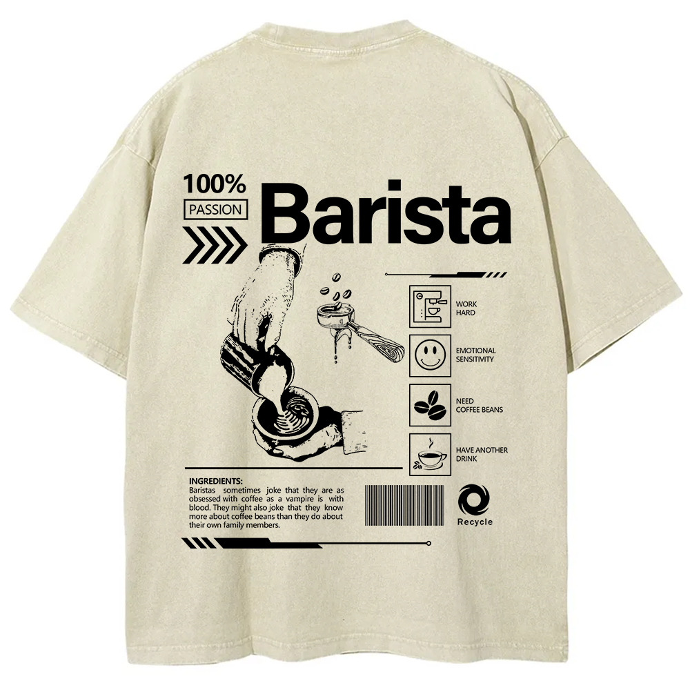 Barista Unisex Fit Washed T-Shirt