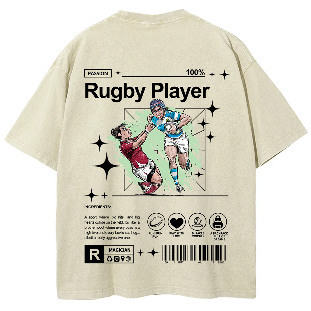 Rugby Player Unisex Fit Washed T-Shirt