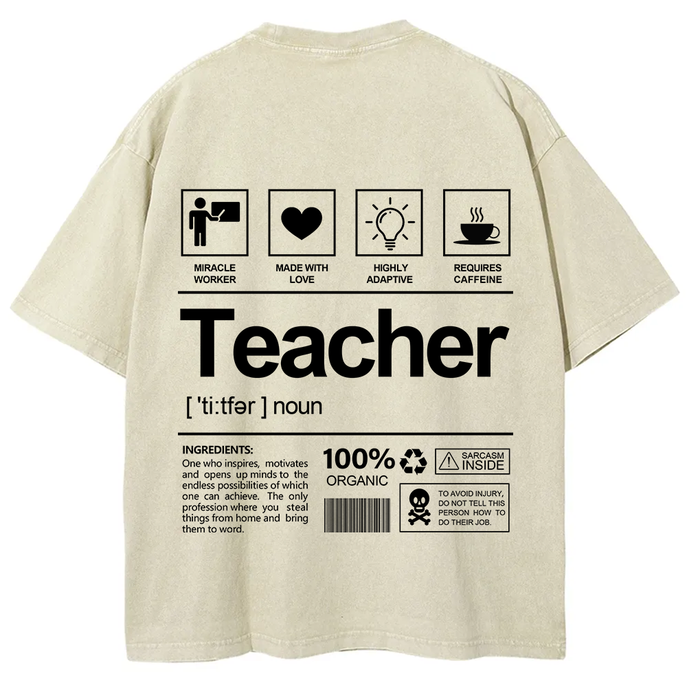 Teacher Unisex Fit Washed T-Shirt