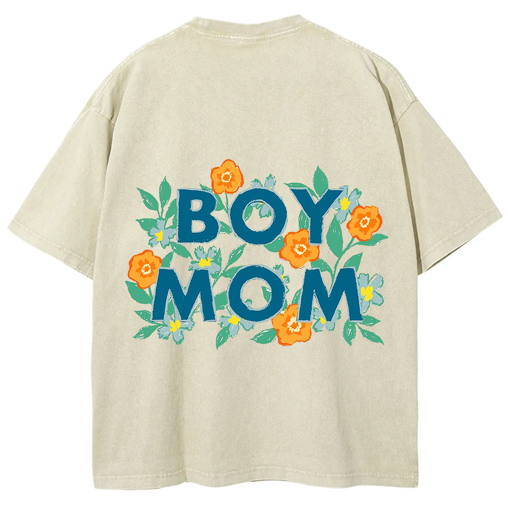 Boy Mom Unisex Fit Washed T-Shirt