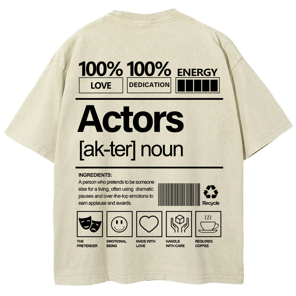 Actors Unisex Fit Washed T-Shirt