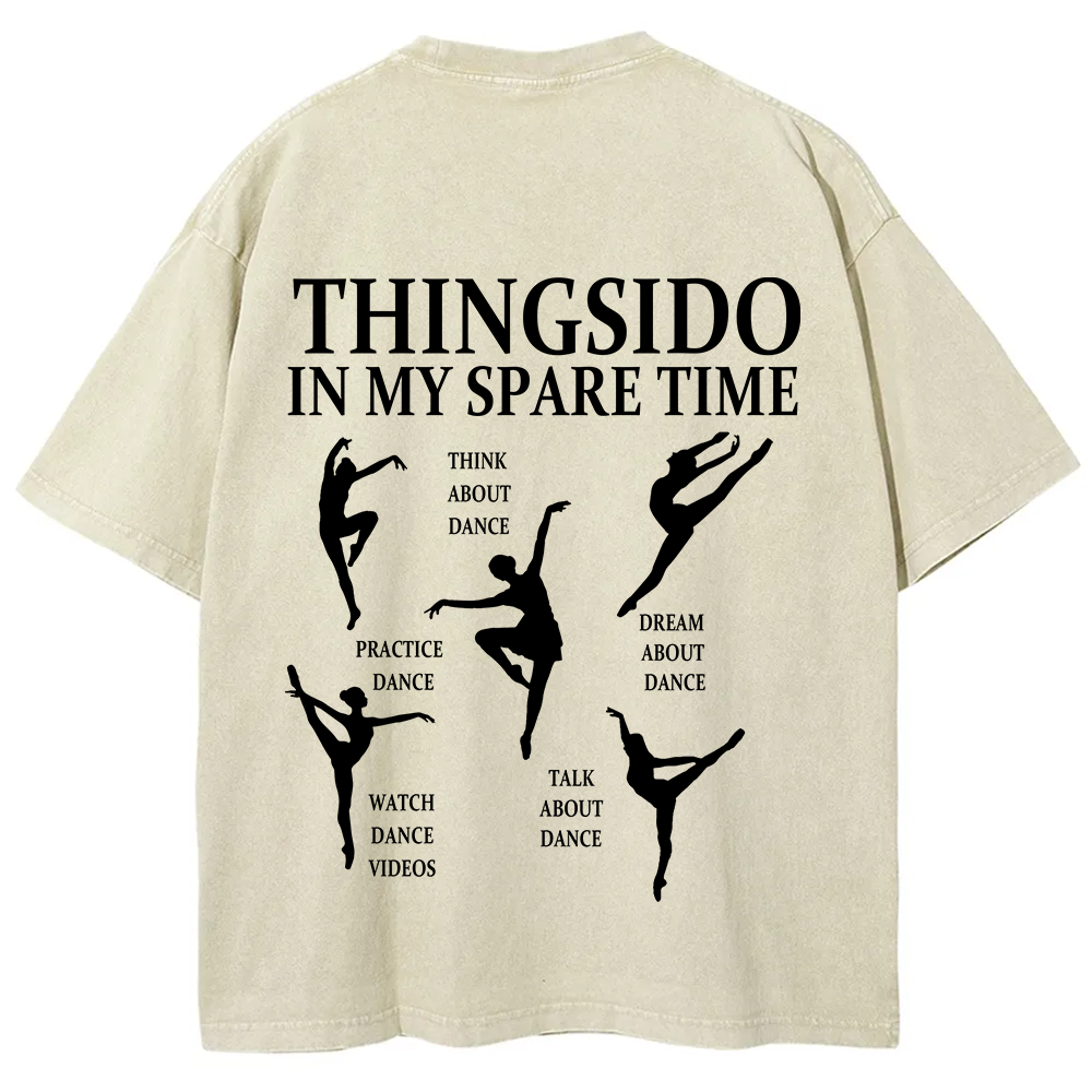 Thingsido In My Spare Time  Unisex Fit Washed T-Shirt