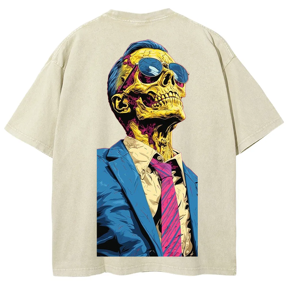 Unisex Fantasy Fashion Skull Art Illustration Printed Classic T-Shirt
