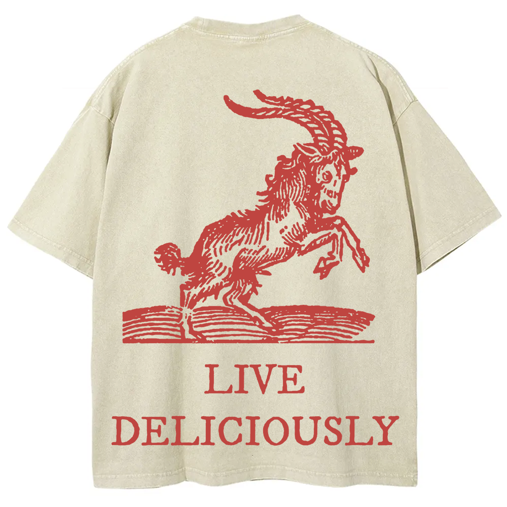 Unisex Vintage Washed The Witch Live Deliciously  T-Shirt