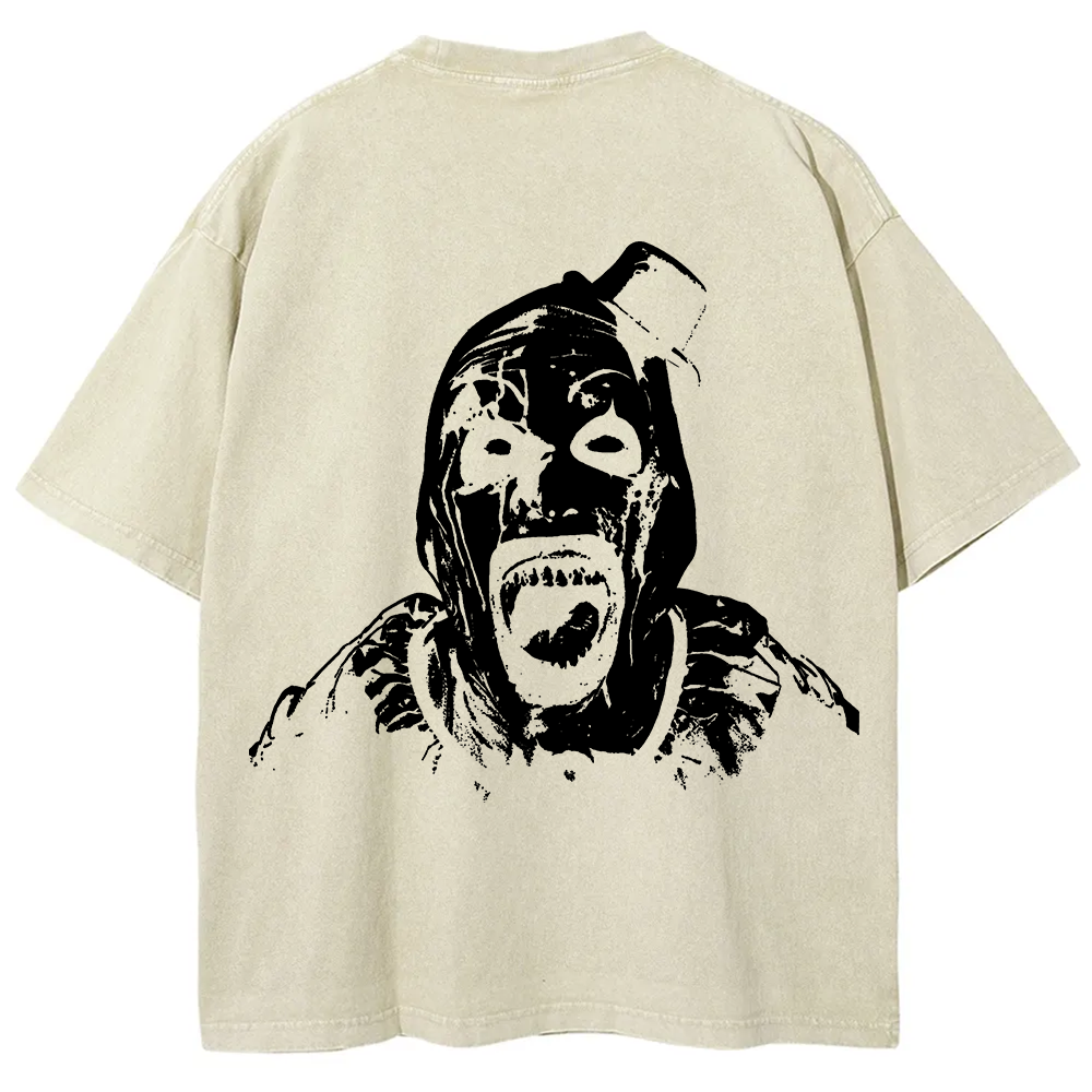  Unisex Vintage Washed Terrifier 3 Art The Santa Clown T-shirt