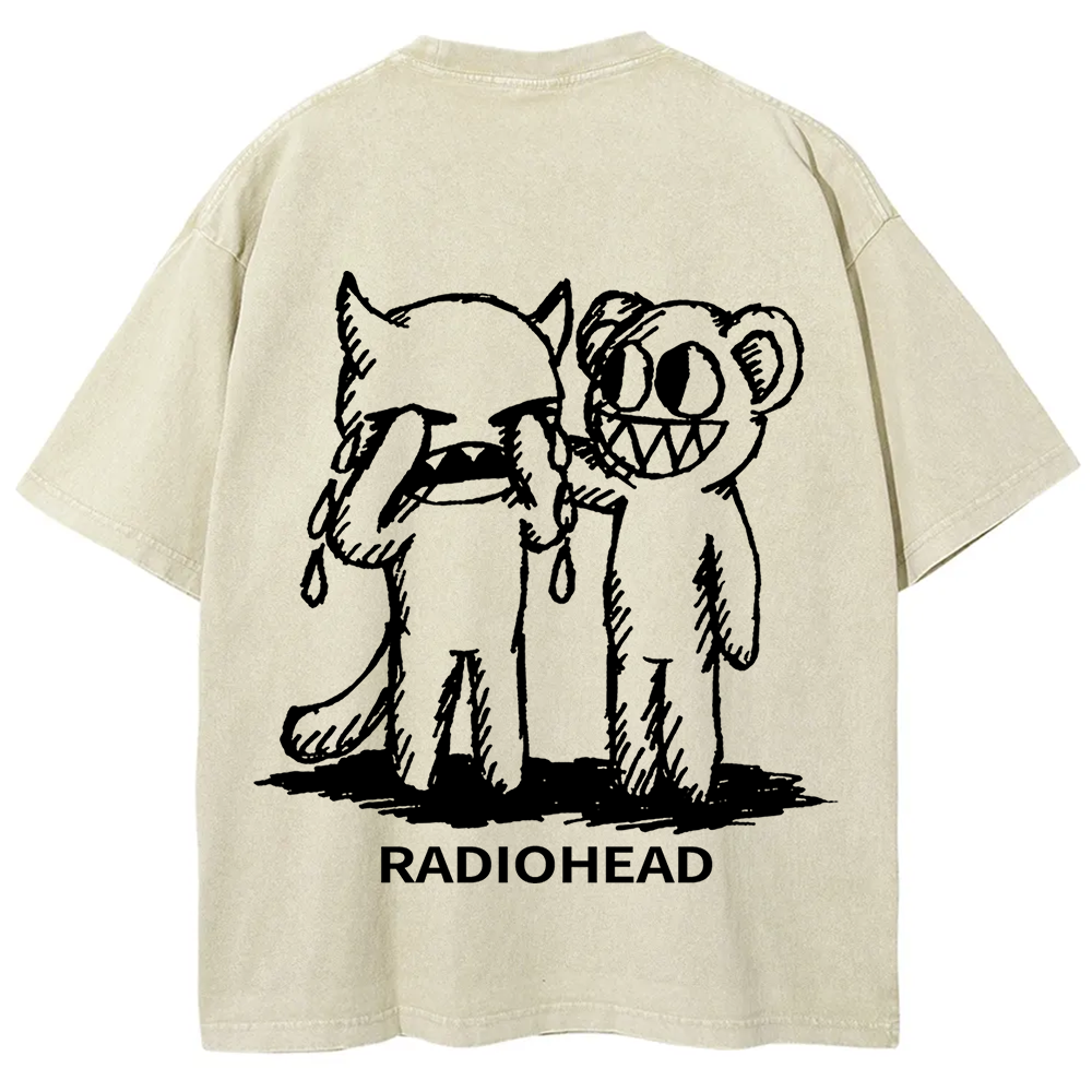 Unisex washed  Radiohead T-shirt