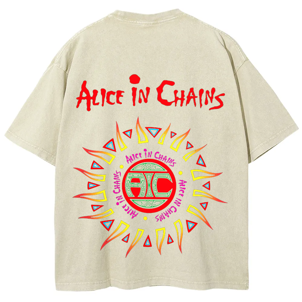  Unisex Vintage Alice in Chains Washed  T-shirt