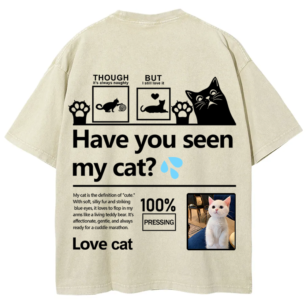 Cat Trick Customized Unisex Fit Washed T-Shirt