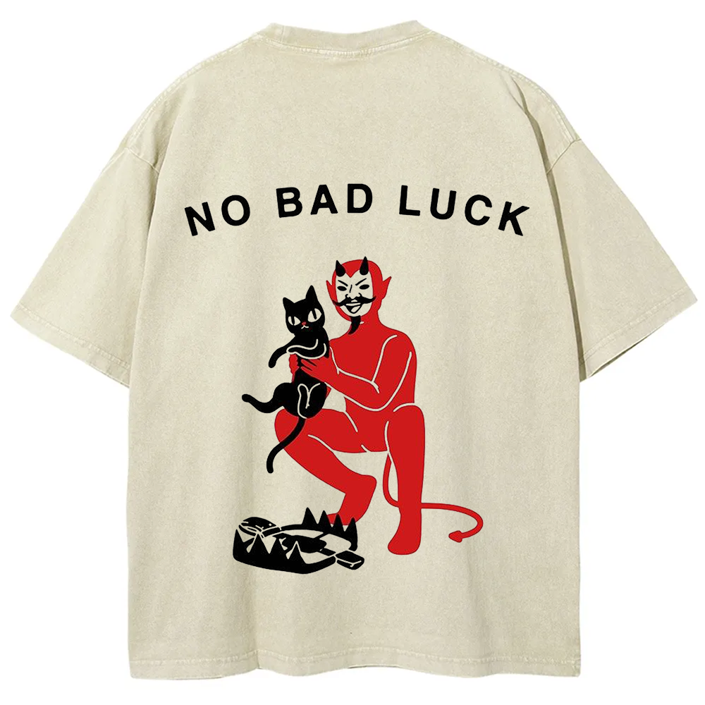 Unisex Cat No Bad Luck Print T-Shirt
