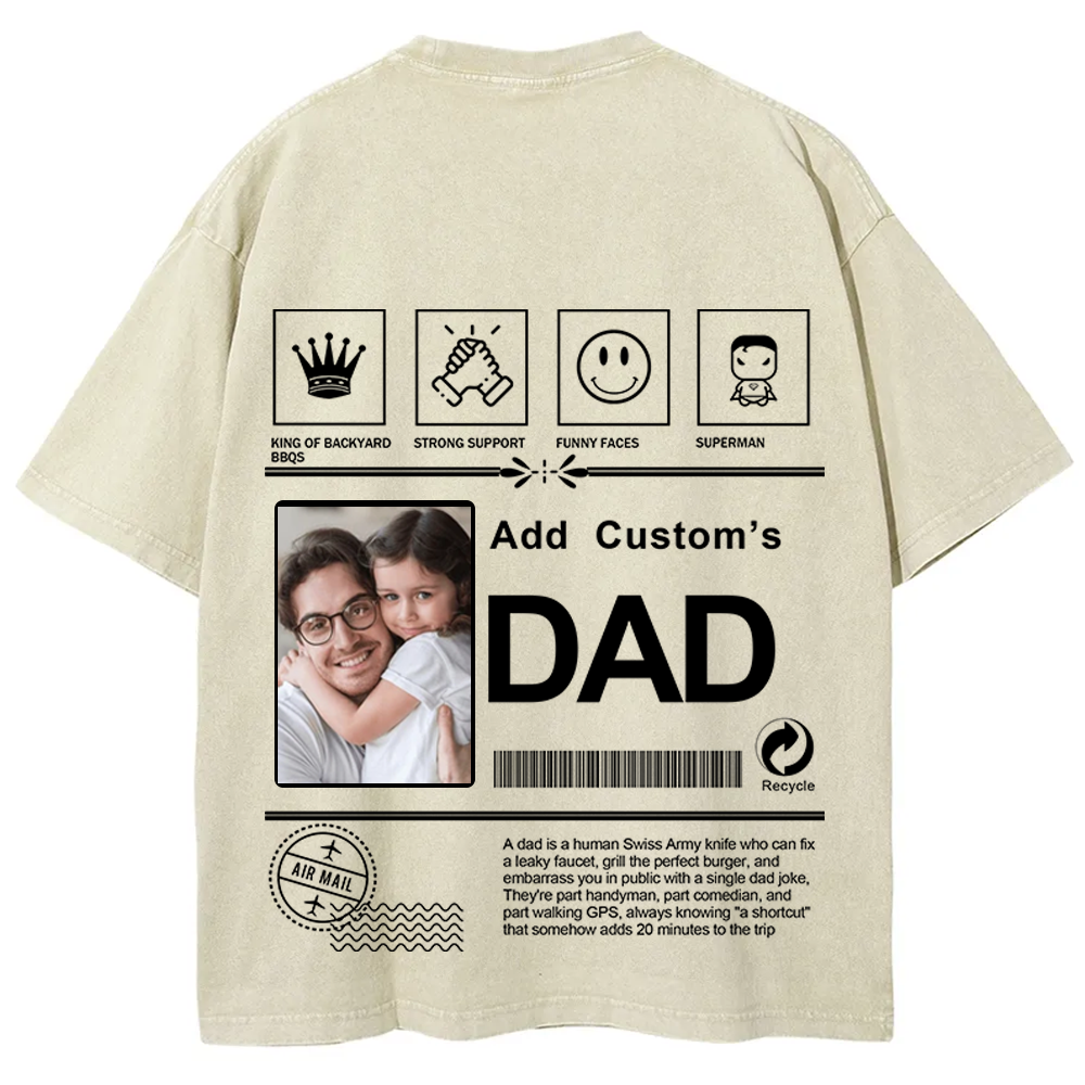 DAD Custom Unisex Fit Washed T-Shirt