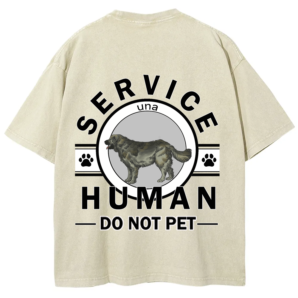 Service Human, Do Not Pet - Personalized Custom Unisex  Washed T-shirt