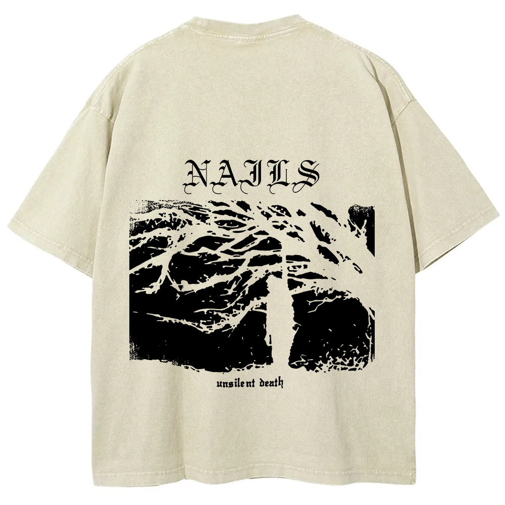 Nails Band Unsilent Death Vintage Washed T-Shirt