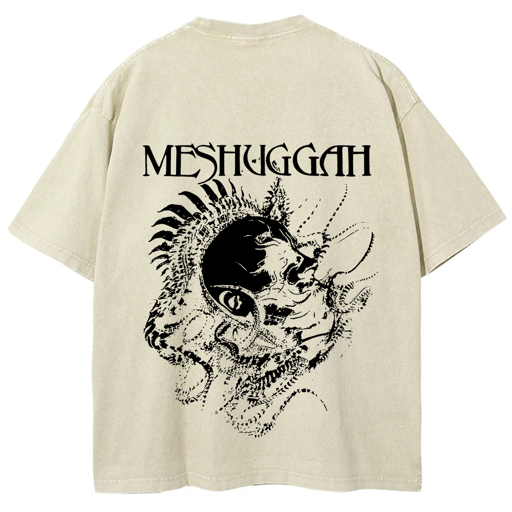 Unisex Vintage Washed Meshuggah Metal Band T-Shirt