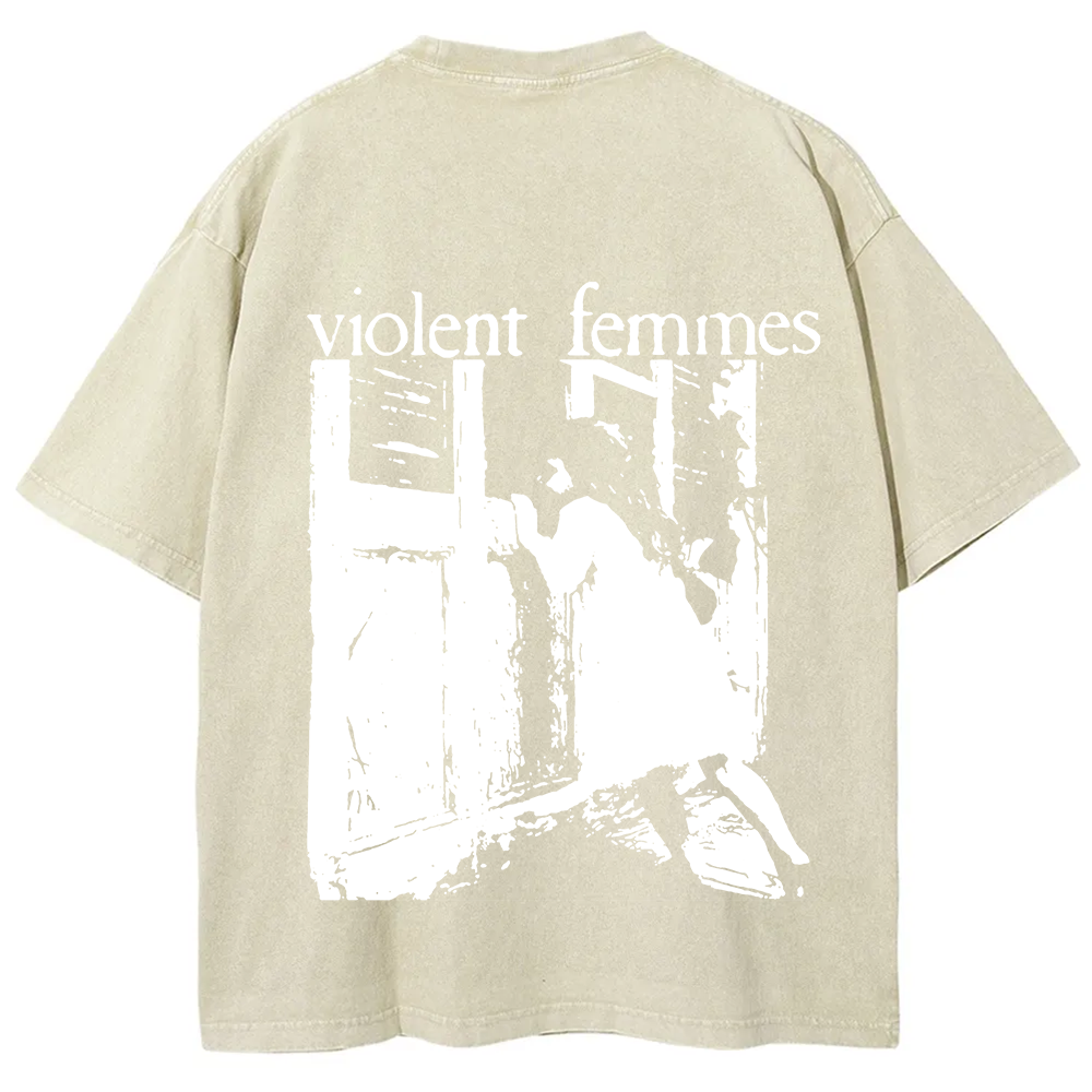 Unisex Casual Violent Femmes Punk Band Printed T-Shirt