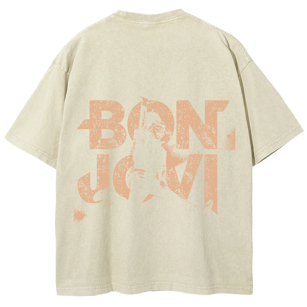 Unisex Vintage Washed Bon Jovi T-Shirt