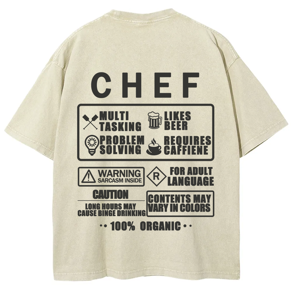 Chef Unisex Fit Washed T-Shirt