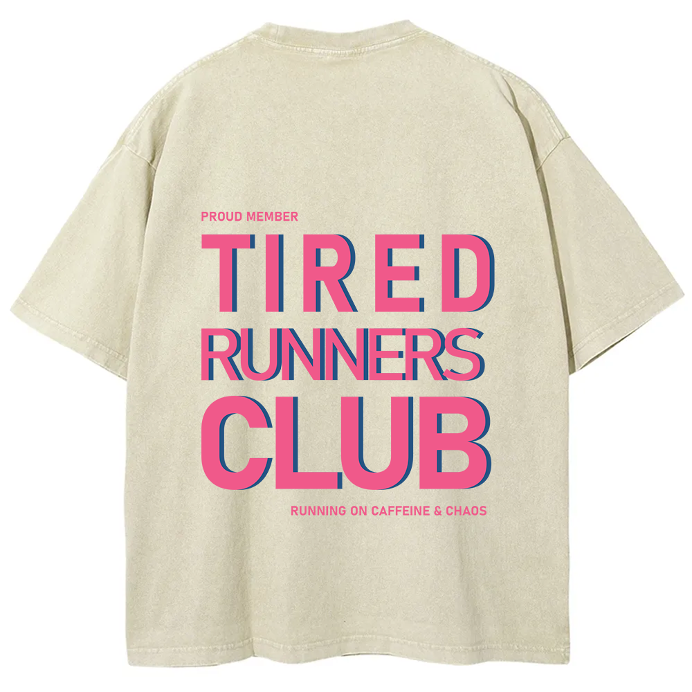 Tired Runners Club Unisex Fit Washed T-Shirt