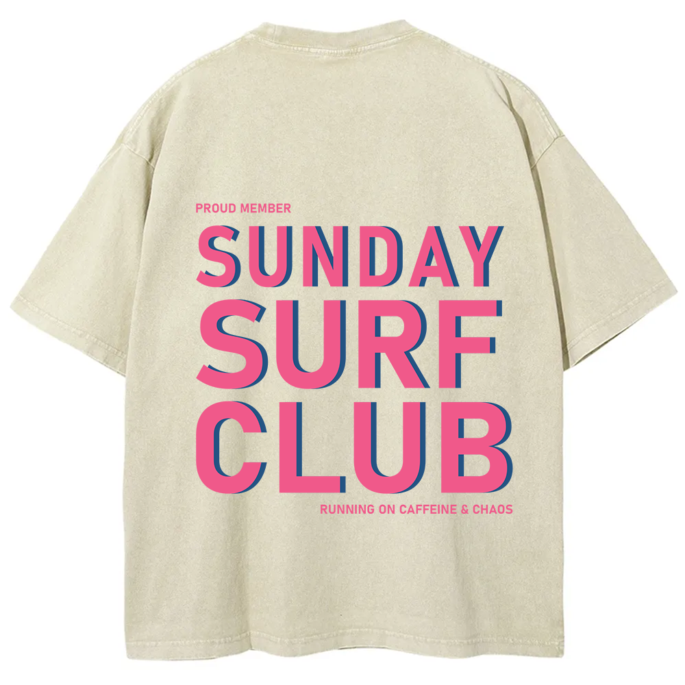 Sunday Surf Club Unisex Fit Washed T-Shirt
