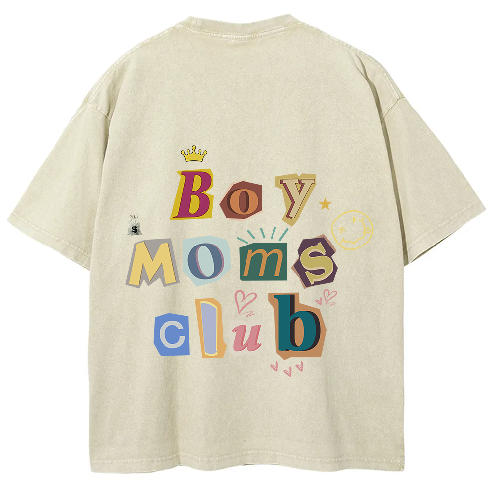 Boy Moms Club Unisex Fit Washed T-Shirt