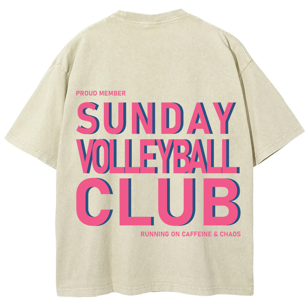 Sunday Volleyball Club Unisex Fit Washed T-Shirt