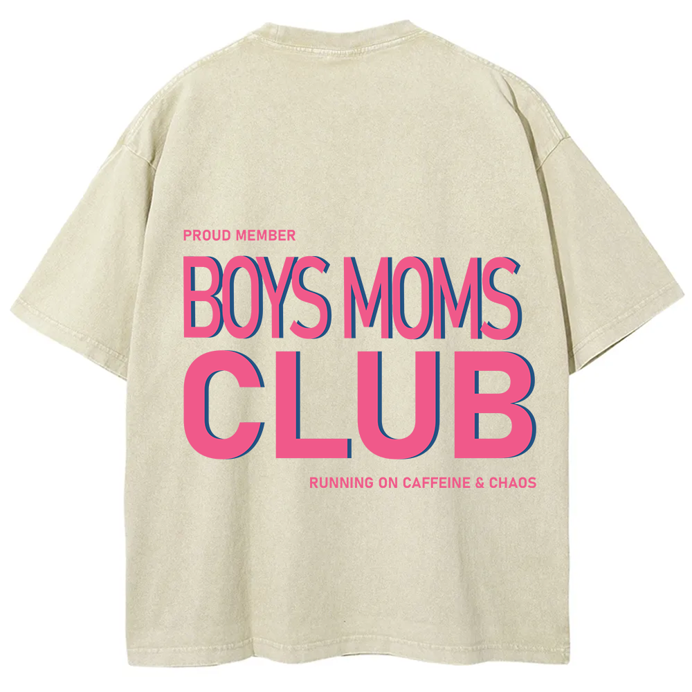 Boys Moms Club Unisex Fit Washed T-Shirt