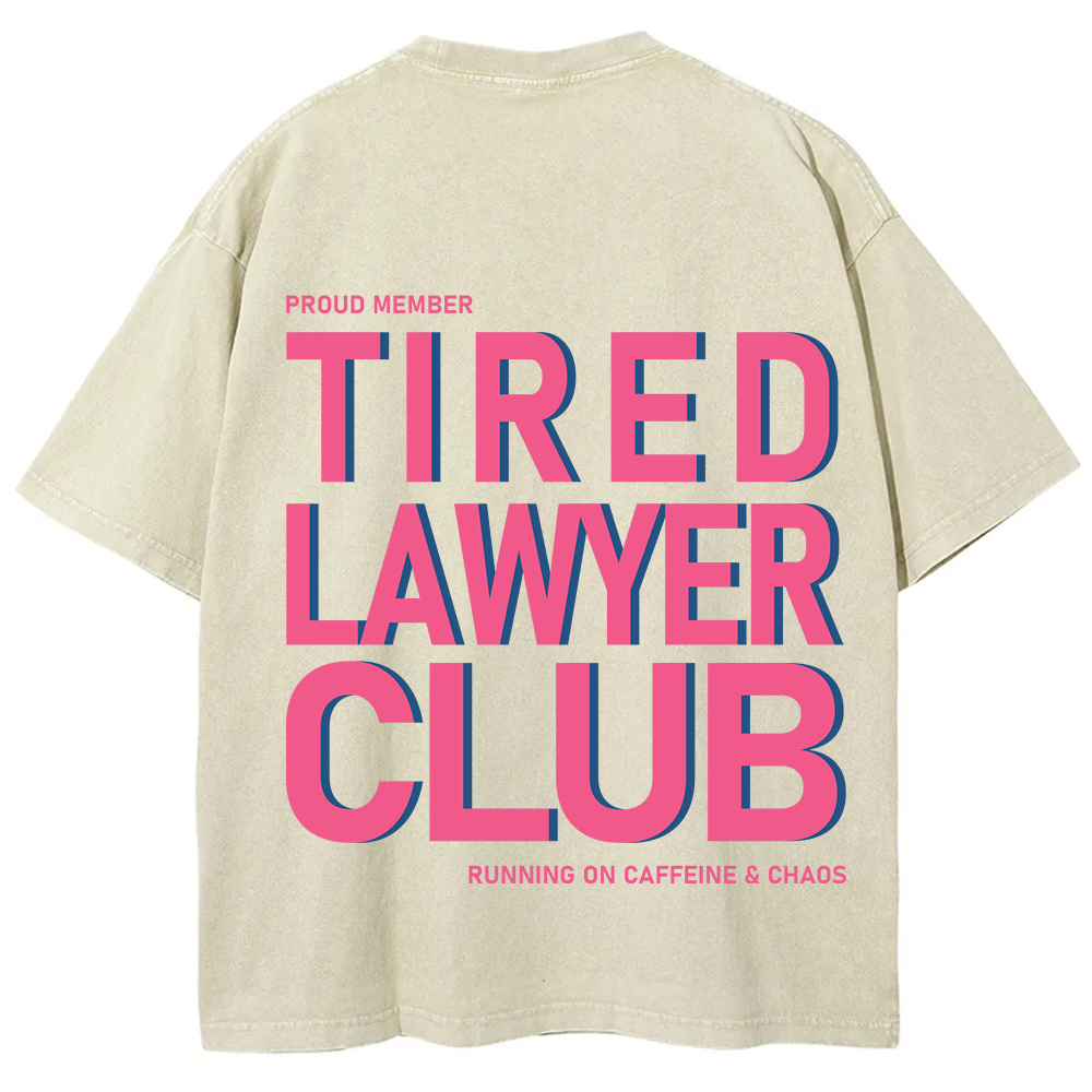Tired Lawyer Club Unisex Fit Washed T-Shirt
