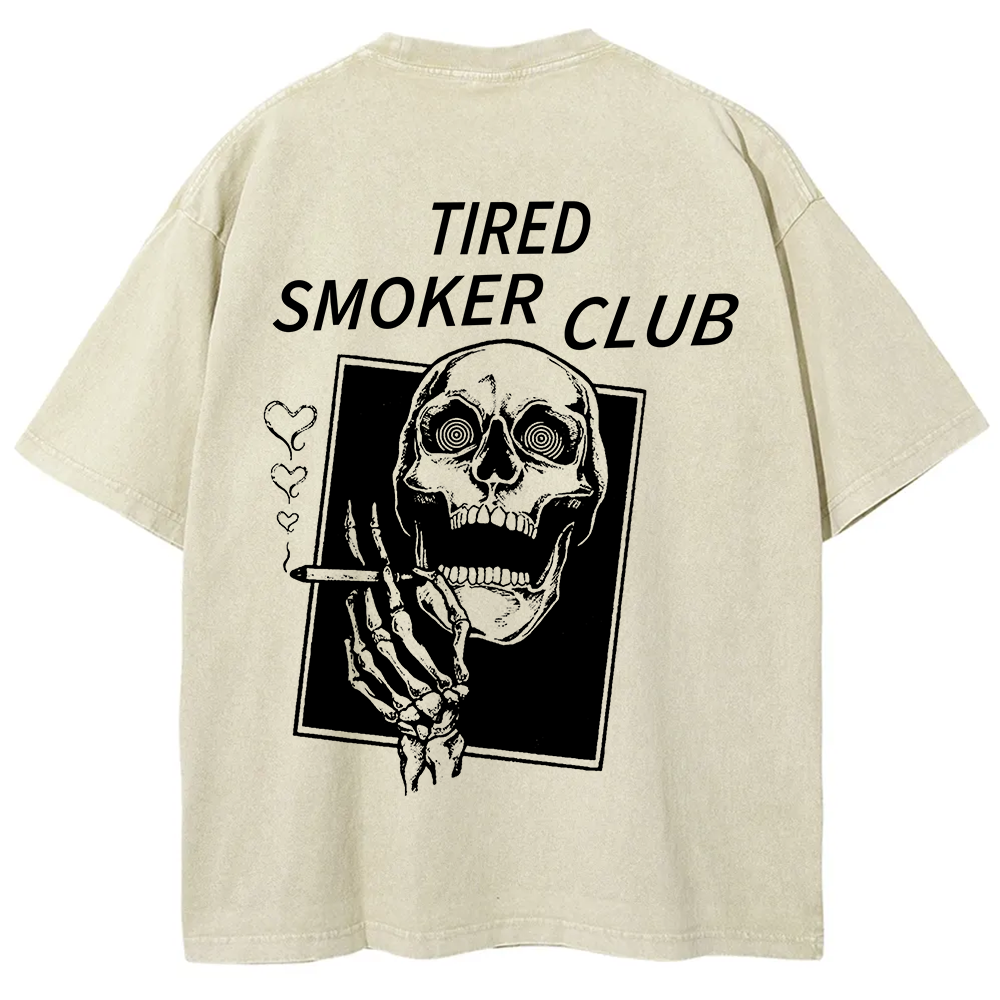 Tired Smoker Club Unisex Fit Washed T-Shirt