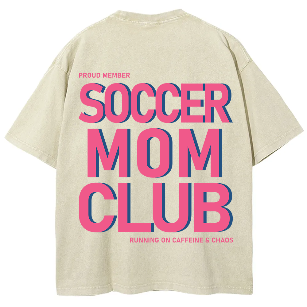 Soccer Mom Club Unisex Fit Washed T-Shirt