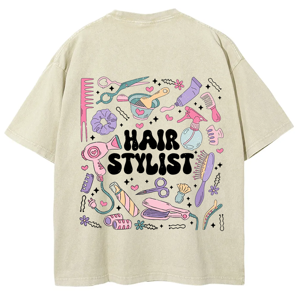 Hair Stylist Unisex Fit Washed T-Shirt