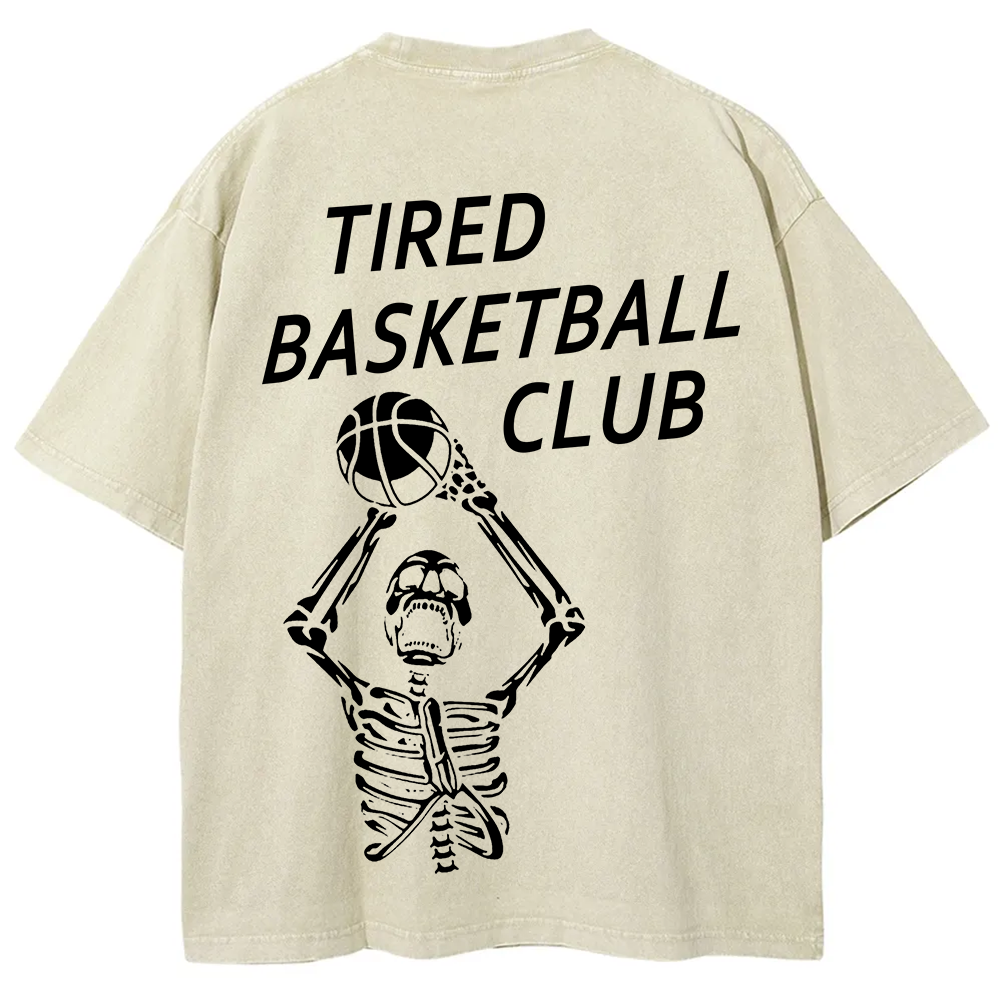 Tired Basketball Club Unisex Fit Washed T-Shirt