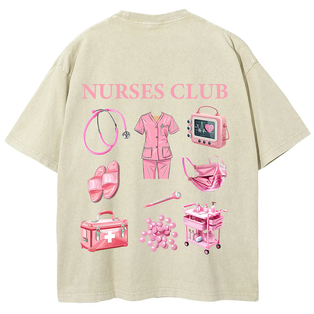 Nurses Club Unisex Fit Washed T-Shirt