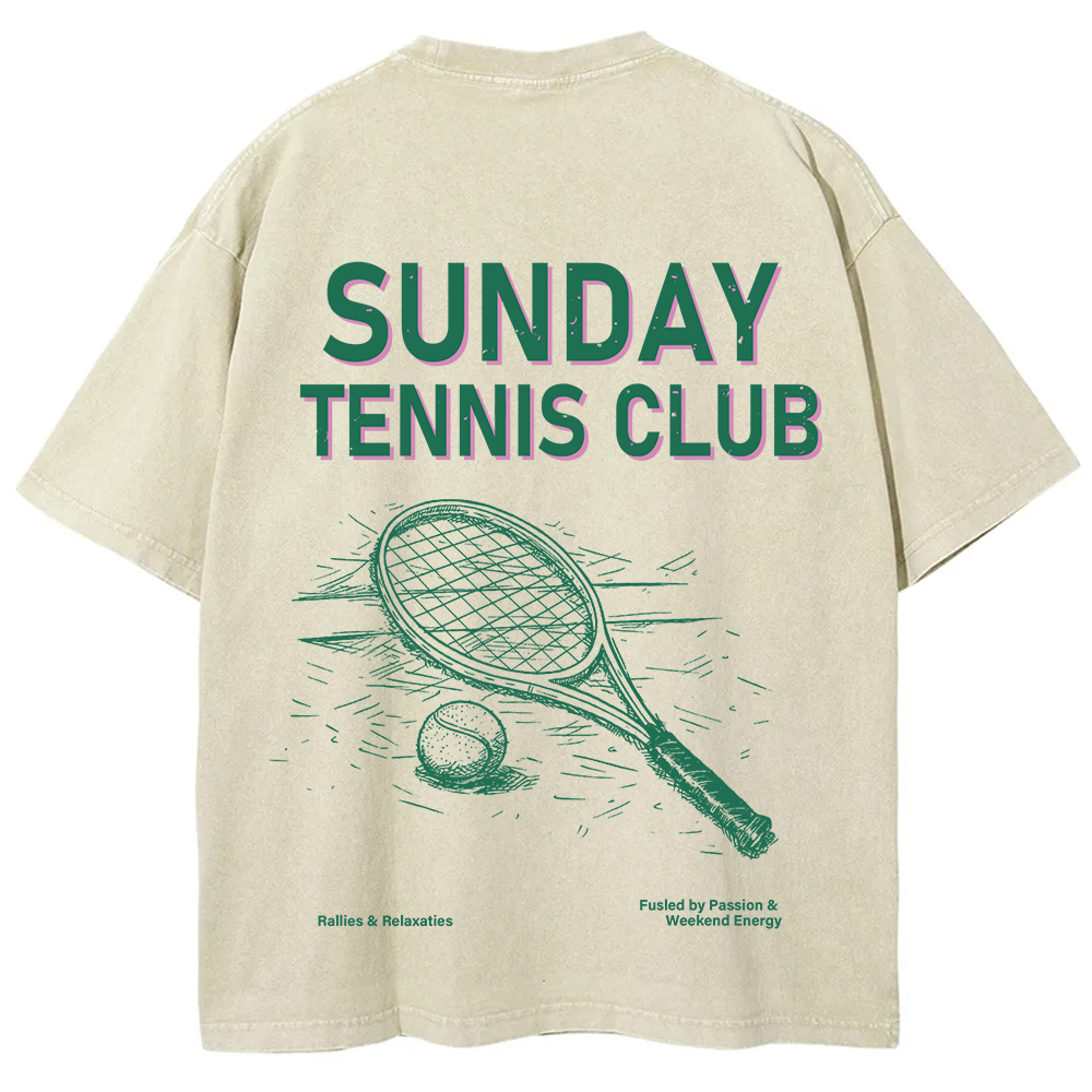 Sunday Tennis Club Unisex Fit Washed T-Shirt