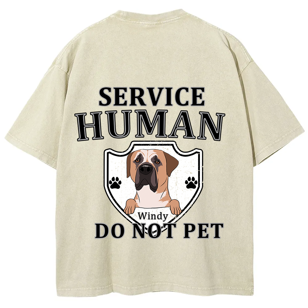 Service Human, Do Not Pet 10 - Personalized Custom Unisex Fit Washed T-Shirt wearishow