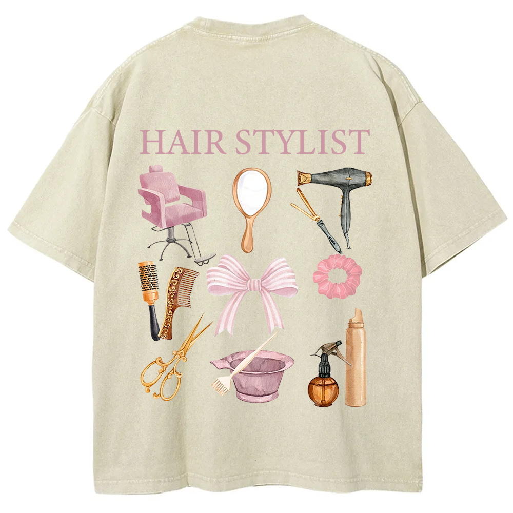 Hair Stylist Unisex Fit Washed T-Shirt