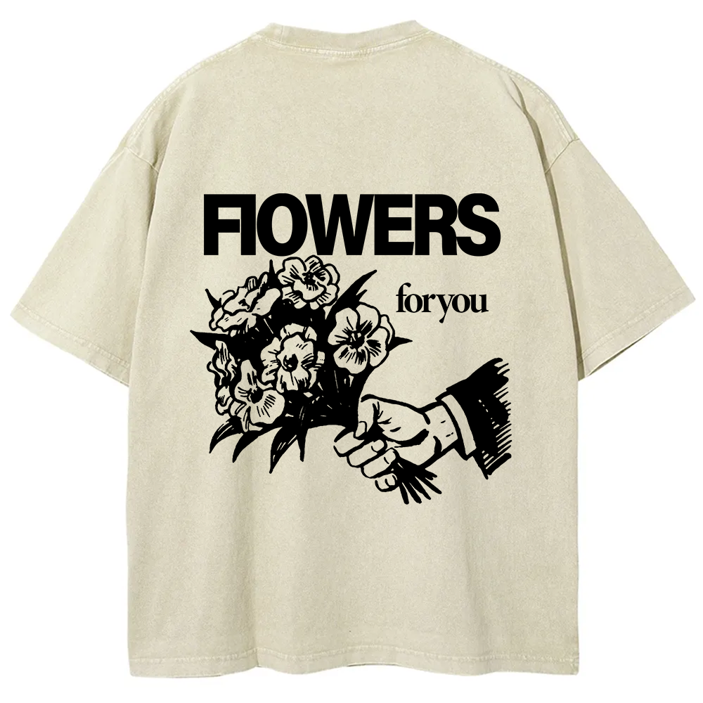 Flowers For You Unisex Fit Washed T-Shirt?