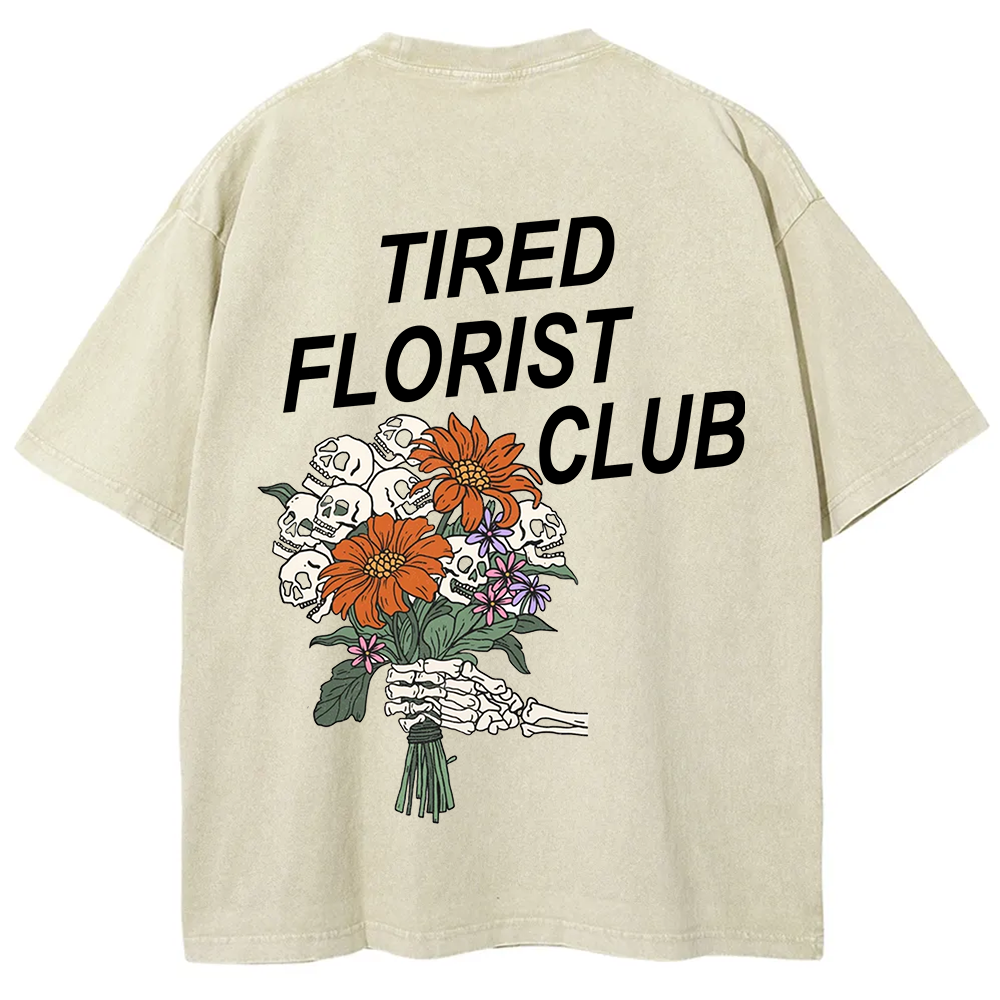 Tired Florist Club Unisex Fit Washed T-Shirt?