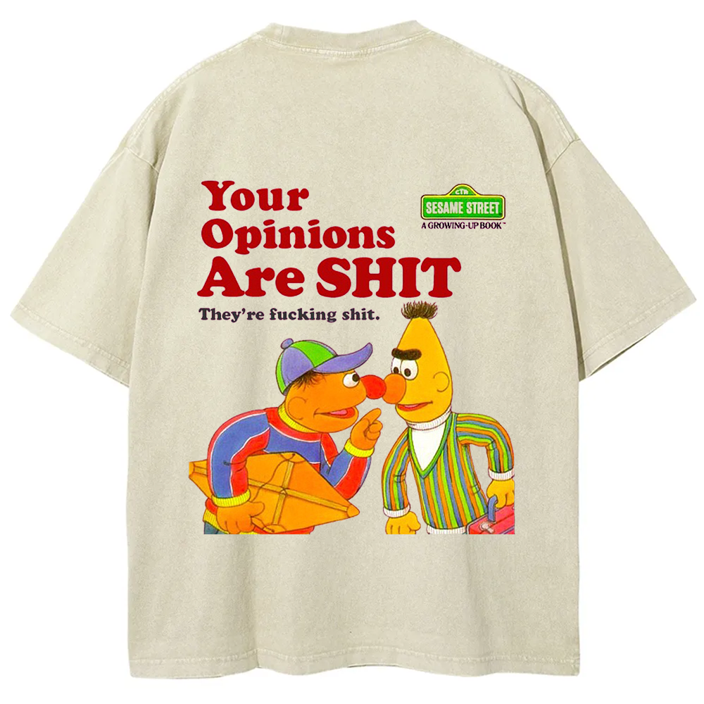 Sesame Street Your Opinions Are SHIT Casual Printed t-Shirt