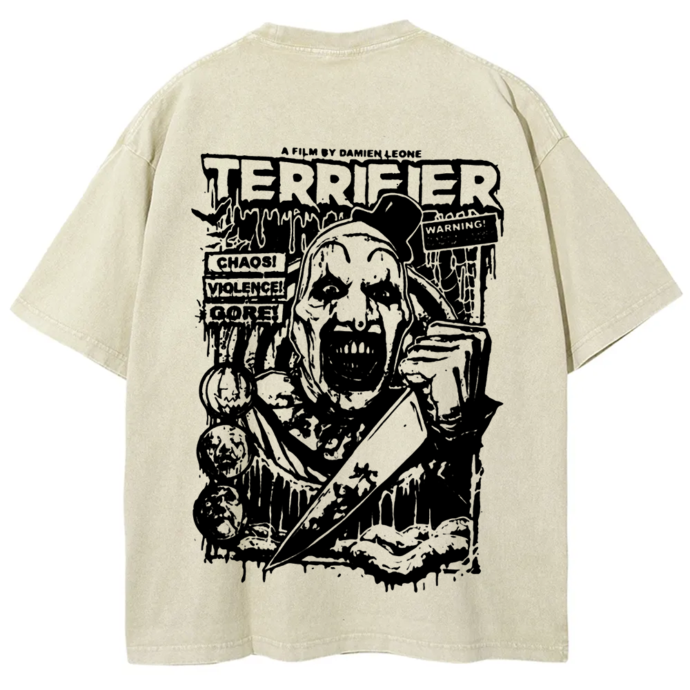 Unisex Vintage Terrifier Print Casual t-Shirt