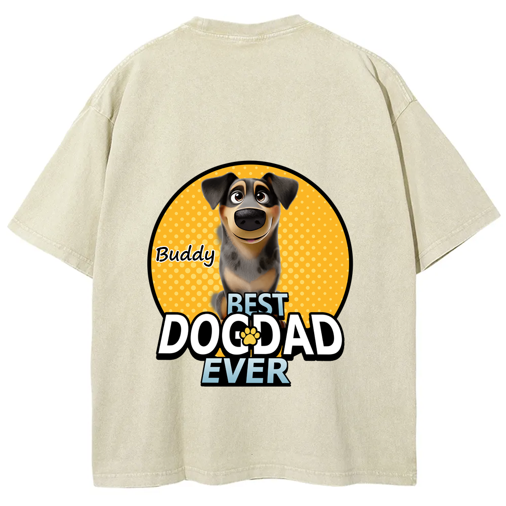 Best Dog Mom For Furry Kid - Personalized Custom Unisex Fit Washed T-Shirt wearishow